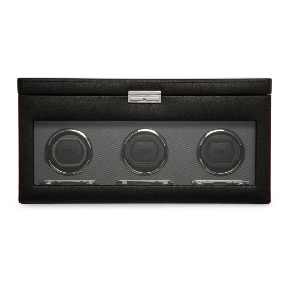 WOLF VICEROY TRIPLE WATCH WINDER WITH STORAGE - BLACK