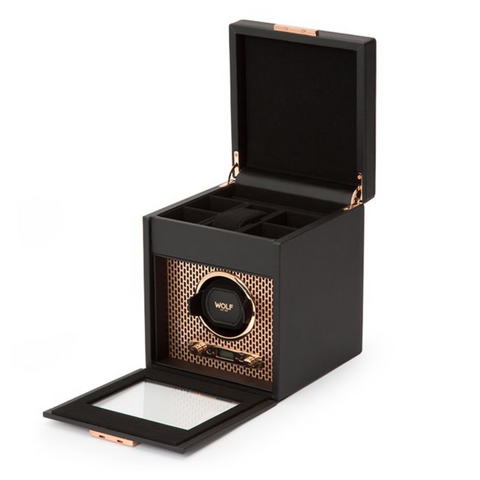 WOLF AXIS SINGLE WATCH WINDER WITH STORAGE - COPPER*