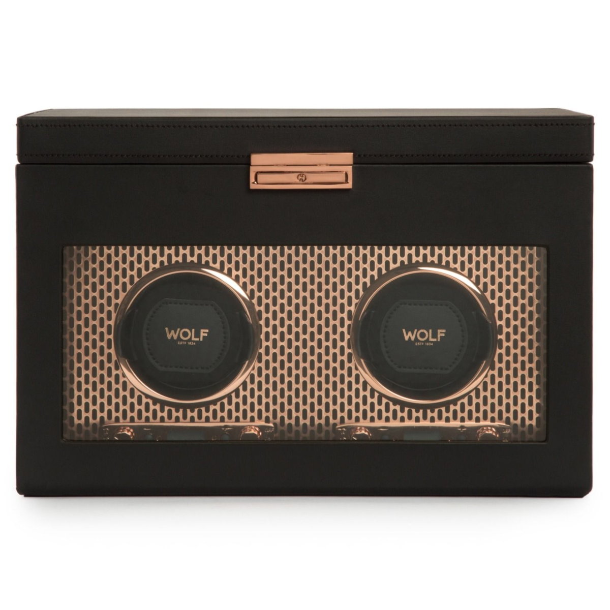 WOLF AXIS DOUBLE WATCH WINDER WITH STORAGE - COPPER*