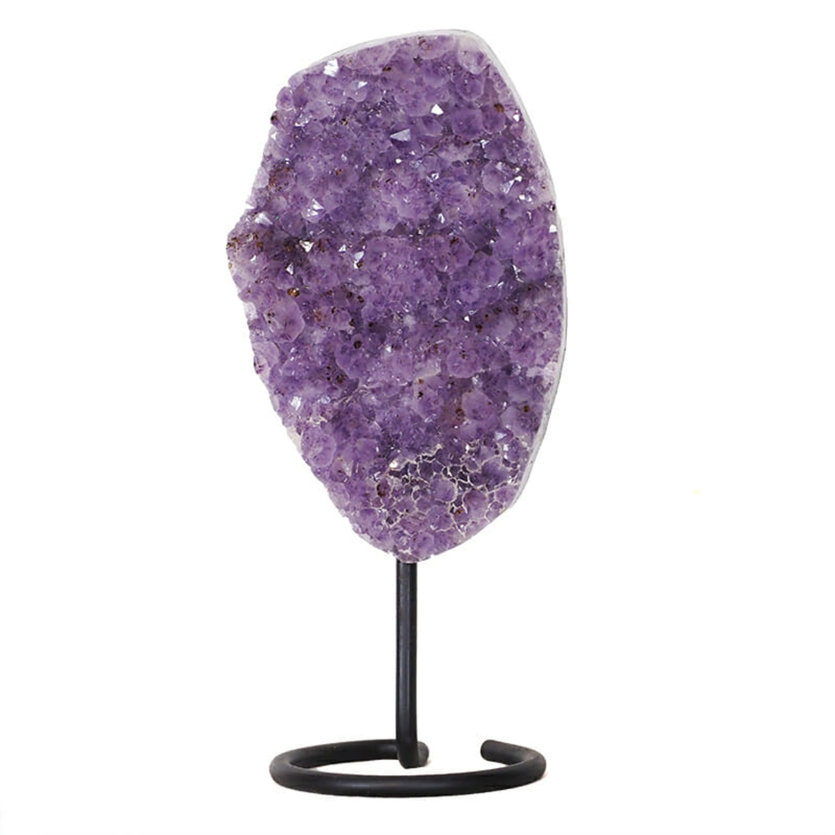 AMETHYST DRUZE CLUSTER ON METAL STAND