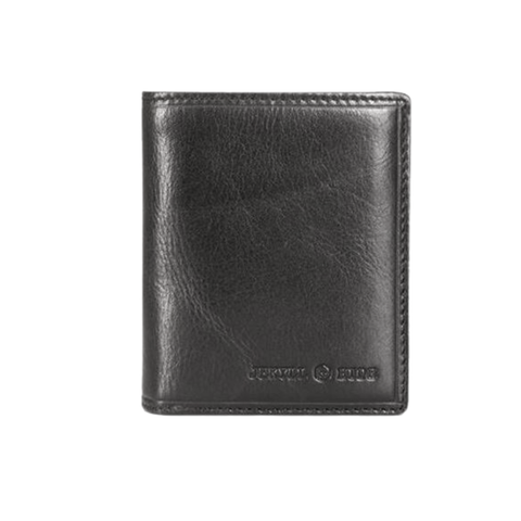 JEKYLL & HIDE LARGE BILLFOLD OXFORD WALLET WITH COIN -BLACK