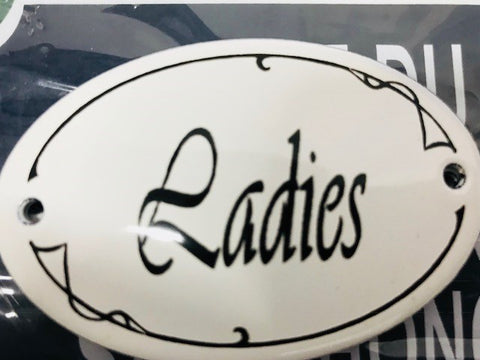 HANDCRAFTED IN FRENCH VILLAGE ENAMEL PLAQUE  'LADIES'