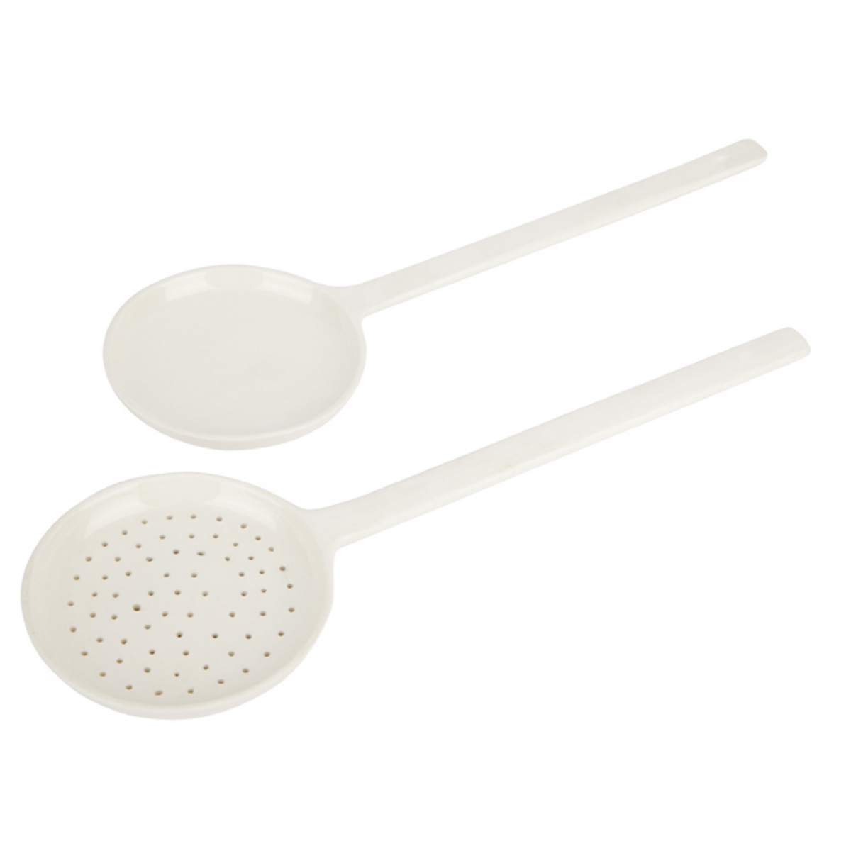 CLASSIC  CERAMIC PLATING SPOONS - SET 2 - WHITE