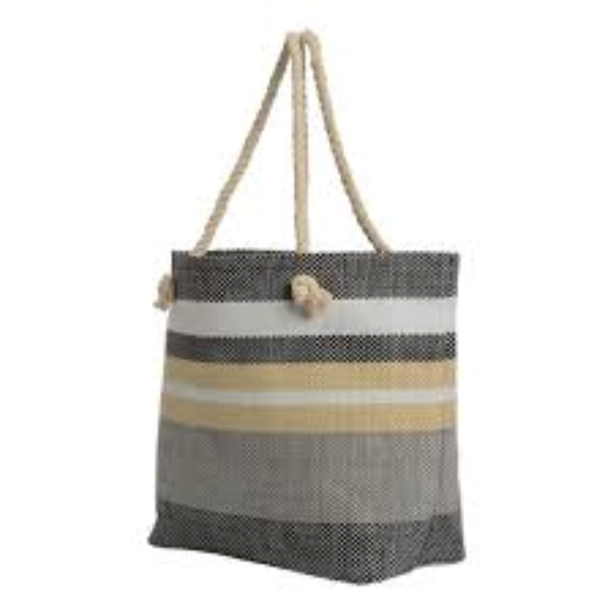 BEACH BAG NEUTRAL - ROPE HANDLES