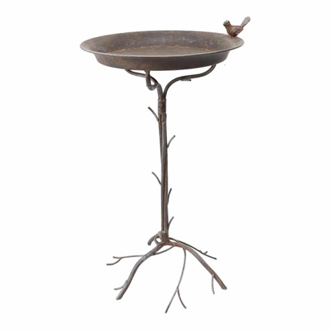 BIRD FEEDER METAL - BRANCHED STAND / AGED PATINA 71CM (H)