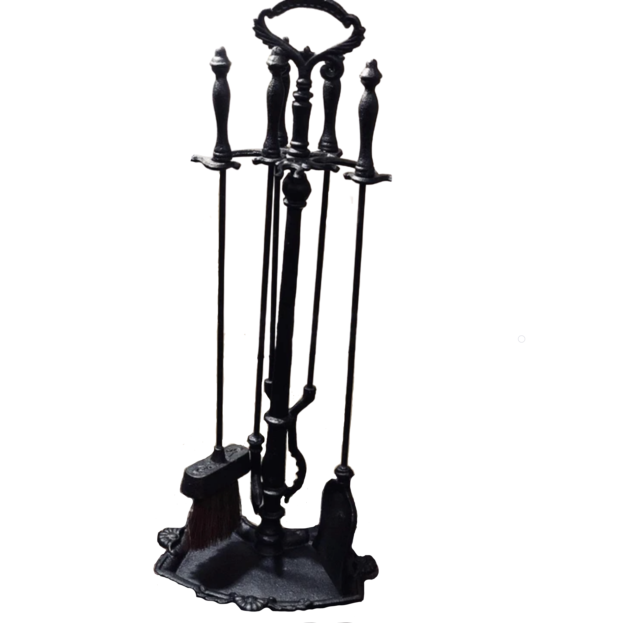 WROUGHT IRON FIREPLACE TOOL SET WITH STAND