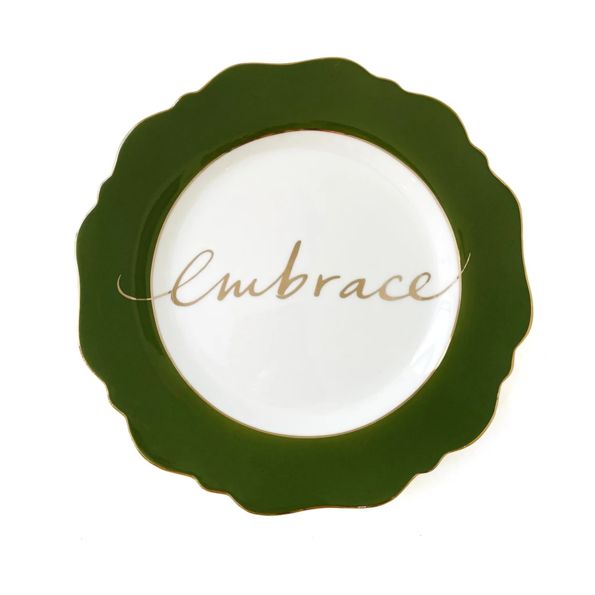 MOSS GREEN 'EMBRACE' OVERSIZED SIDE PLATE