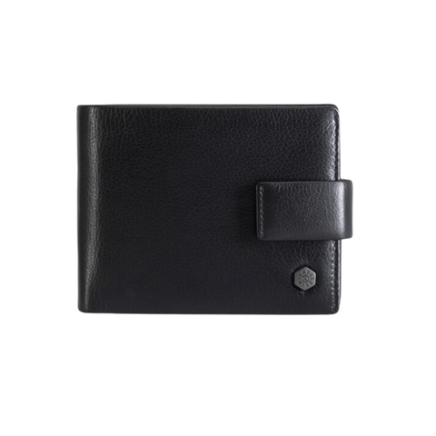 JEKYLL & HIDE TRIFOLD LEATHER WALLET WITH COIN - MONACO BLACK