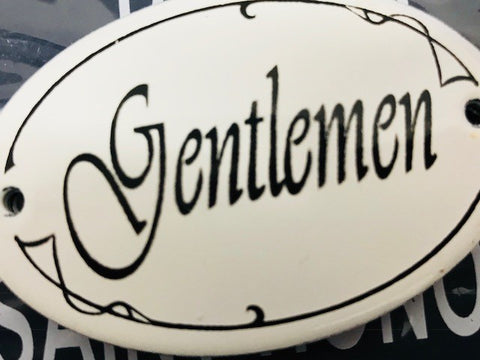 HANDCRAFTED IN FRENCH VILLAGE ENAMEL PLAQUE  'GENTLEMEN'