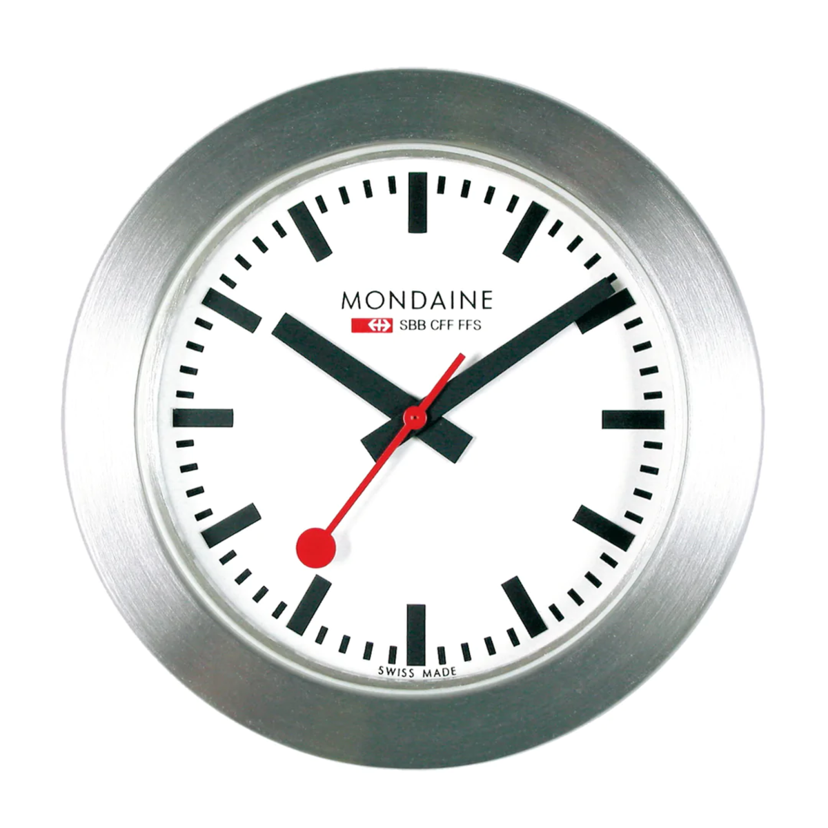 MONDAINE OFFICIAL SWISS RAILWAYS MAGNET CLOCK - WHITE 50MM