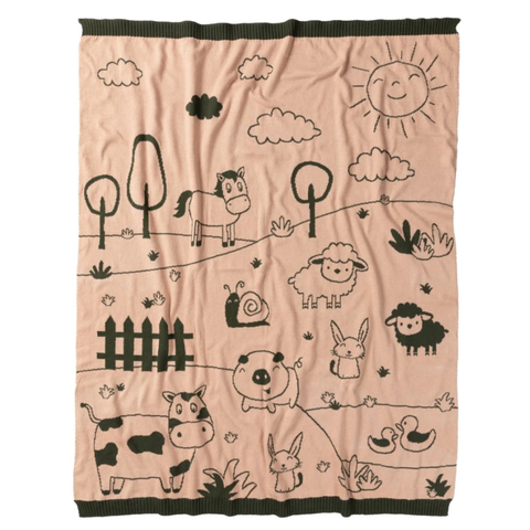 ANIMAL FARM REVERSIBLE BLANKET - INDUS DESIGN