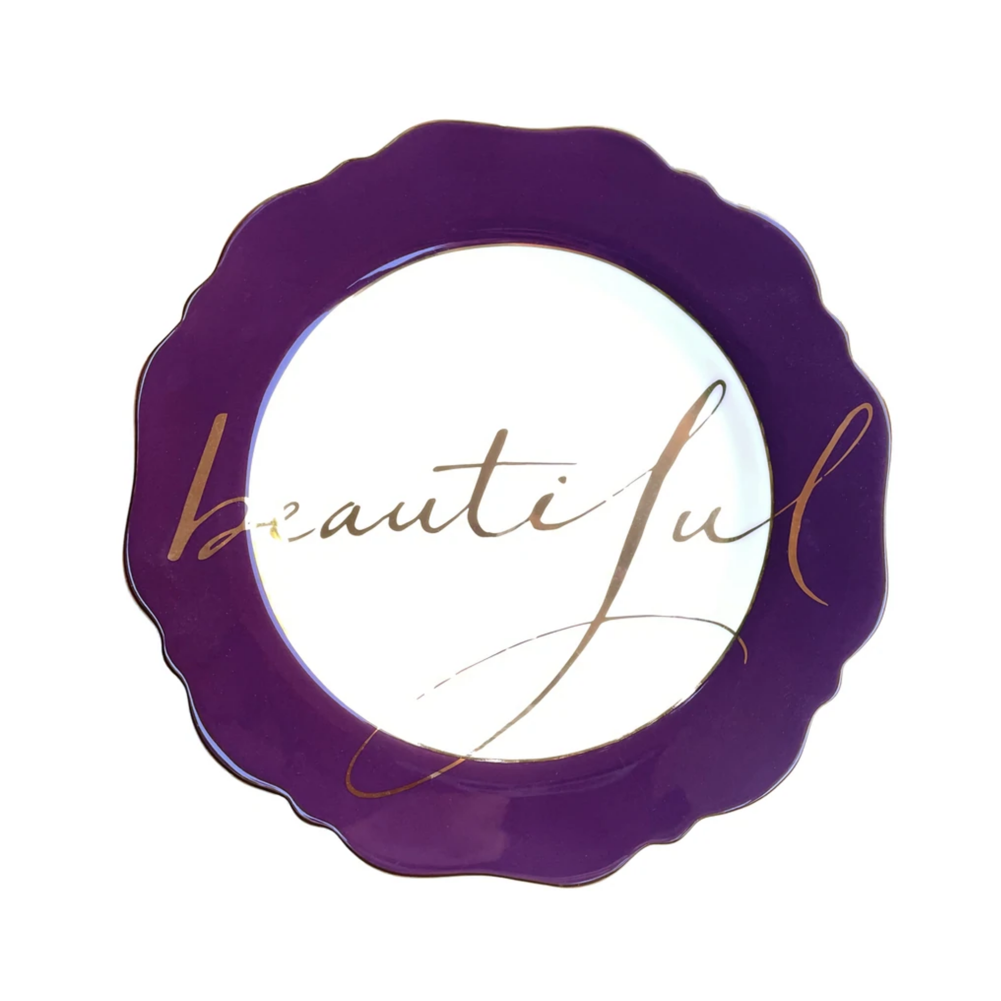 AUBERGINE ' BEAUTIFUL' OVERSIZED SIDE PLATE