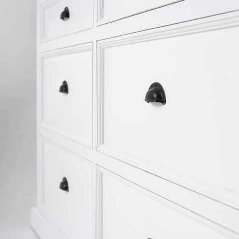 HALIFAX 6 DRAWER MAHOGANY BEDROOM DRESSER - WHITE*