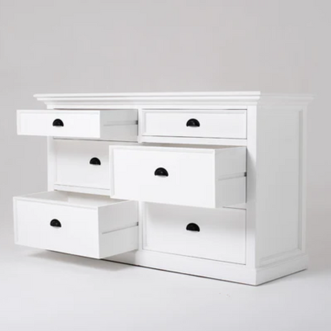 HALIFAX 6 DRAWER MAHOGANY BEDROOM DRESSER - WHITE*