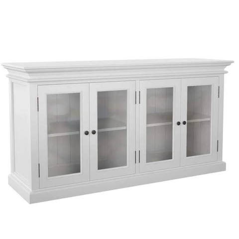 HALIFAX 4 GLASS DOOR MAHOGANY SIDEBOARD - WHITE*