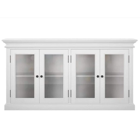 HALIFAX 4 GLASS DOOR MAHOGANY SIDEBOARD - WHITE*