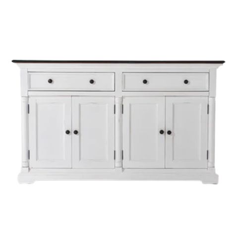 PROVENCE ACCENT 2 DRAWER MAHOGANY SIDEBOARD - WHITE + DK BROWN