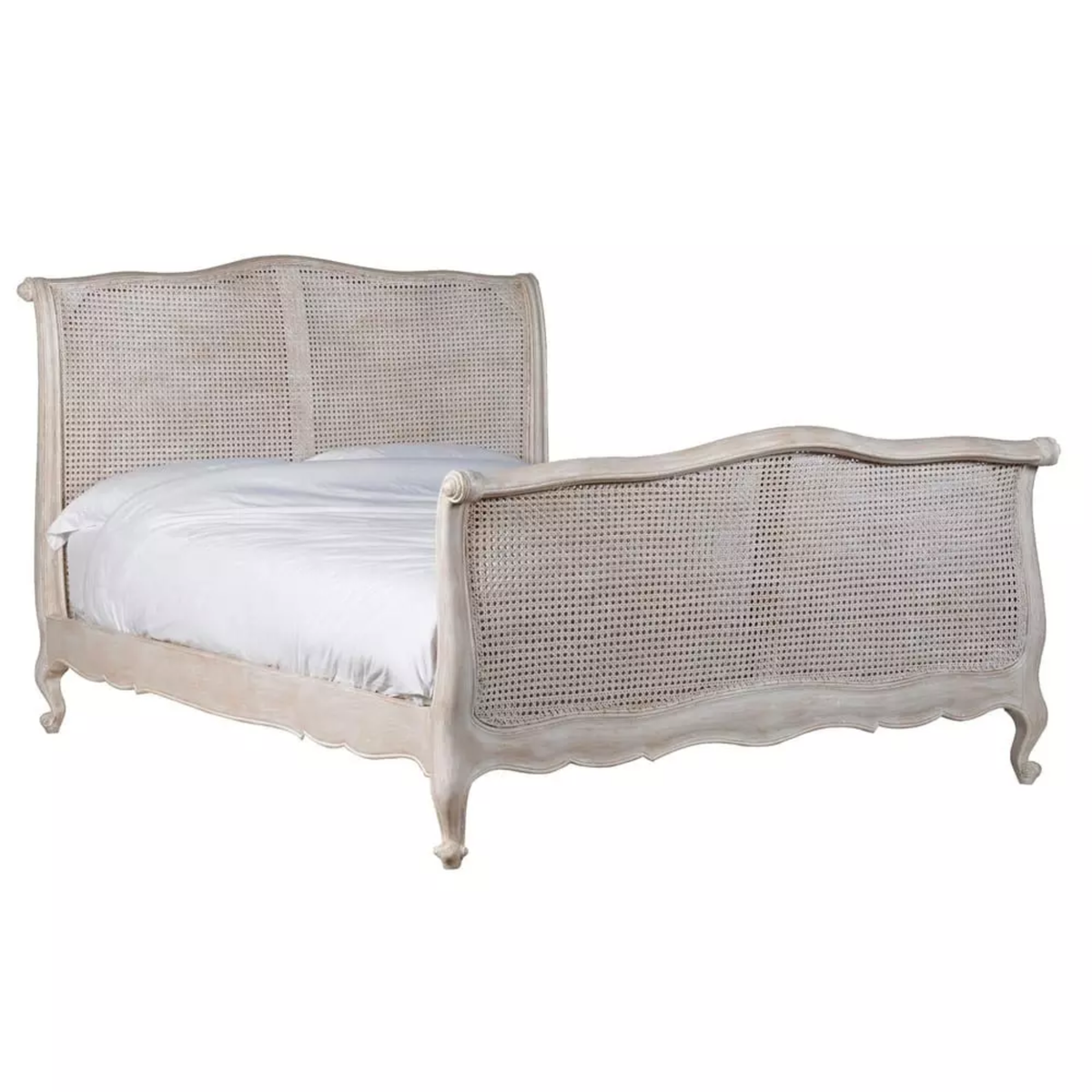 AUGUSTINE WHITEWASH RATTAN BED