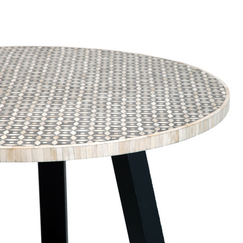 BONE INLAY DINING TABLE - 100CM DIA