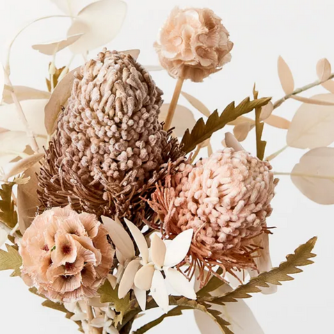 BANKSIA ACORN MIXED BOUQUET - IVORY 33CM (H)