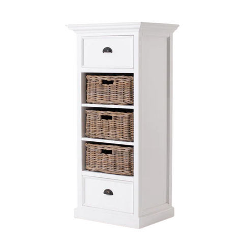 HALIFAX GRAND 2 DRAWERS & BASKETS UNIT - WHITE