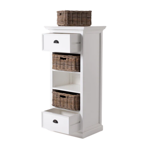 HALIFAX GRAND 2 DRAWERS & BASKETS UNIT - WHITE