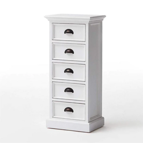 HALIFAX CHEST OF 5 DRAWERS 40CM (W) -  WHITE