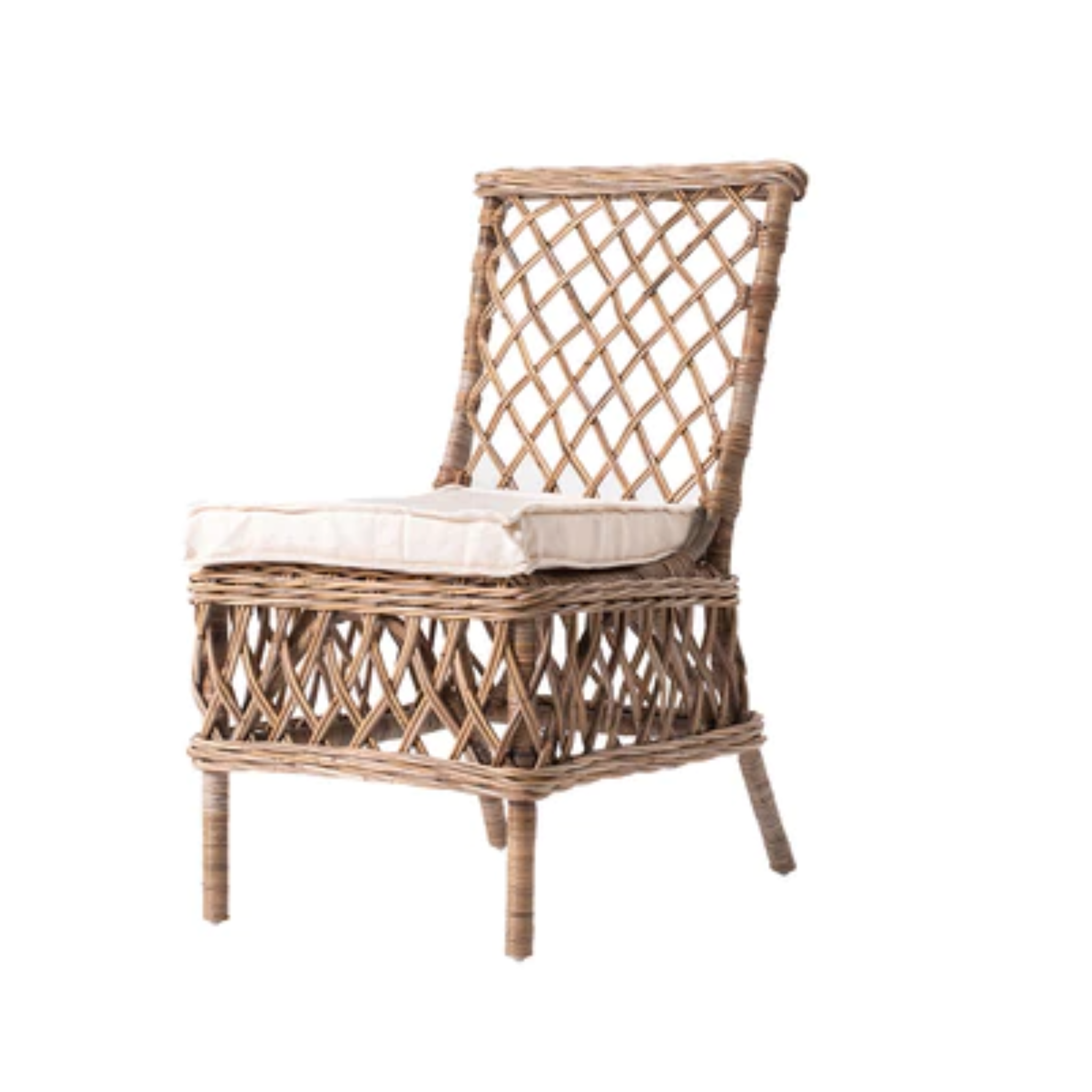 SET OF 2 ARISTOCRAT KUBU RATTAN DINING CHAIR - NATURAL