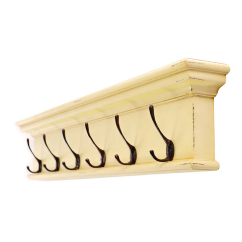 HALIFAX 6 HOOK WALL COAT HANGER - YELLOW