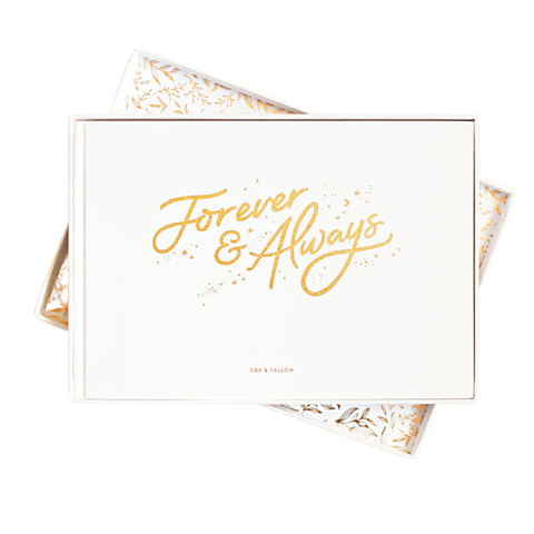 WEDDING GUEST BOOK  BOXED - FOREVER & ALWAYS