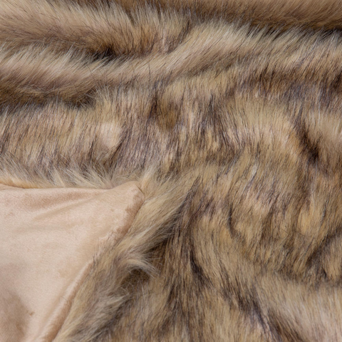 GRIZZLY FAUX FUR THROW - BROWN