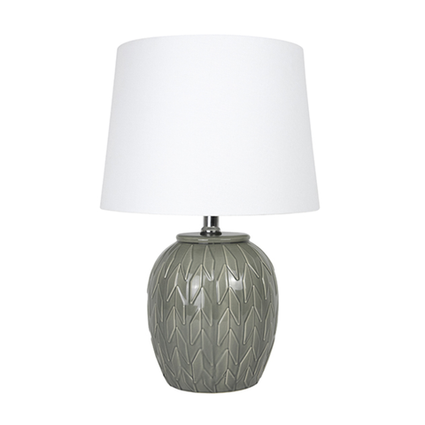 BLYTH CERAMIC GREY HOUNDTOOTH LAMP