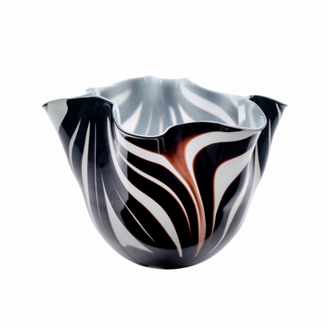 NATAL GLASS BLACK WHITE STRIPE BOWL