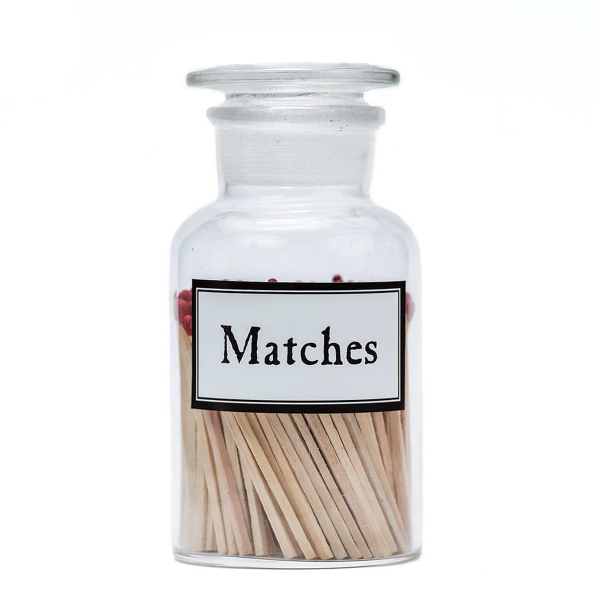 APOTHECARY JAR OF MATCHES - CLEAR