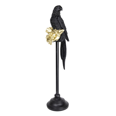 ROWAN BLACK GOLD PARROT ON PERCH