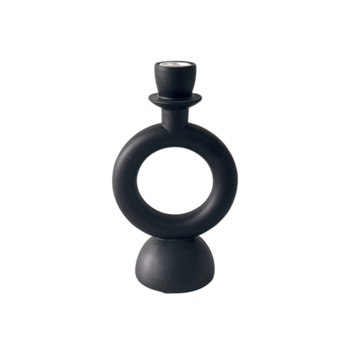 JUNE RESIN BLACK TAPER HOLDER SINGLE LOOP