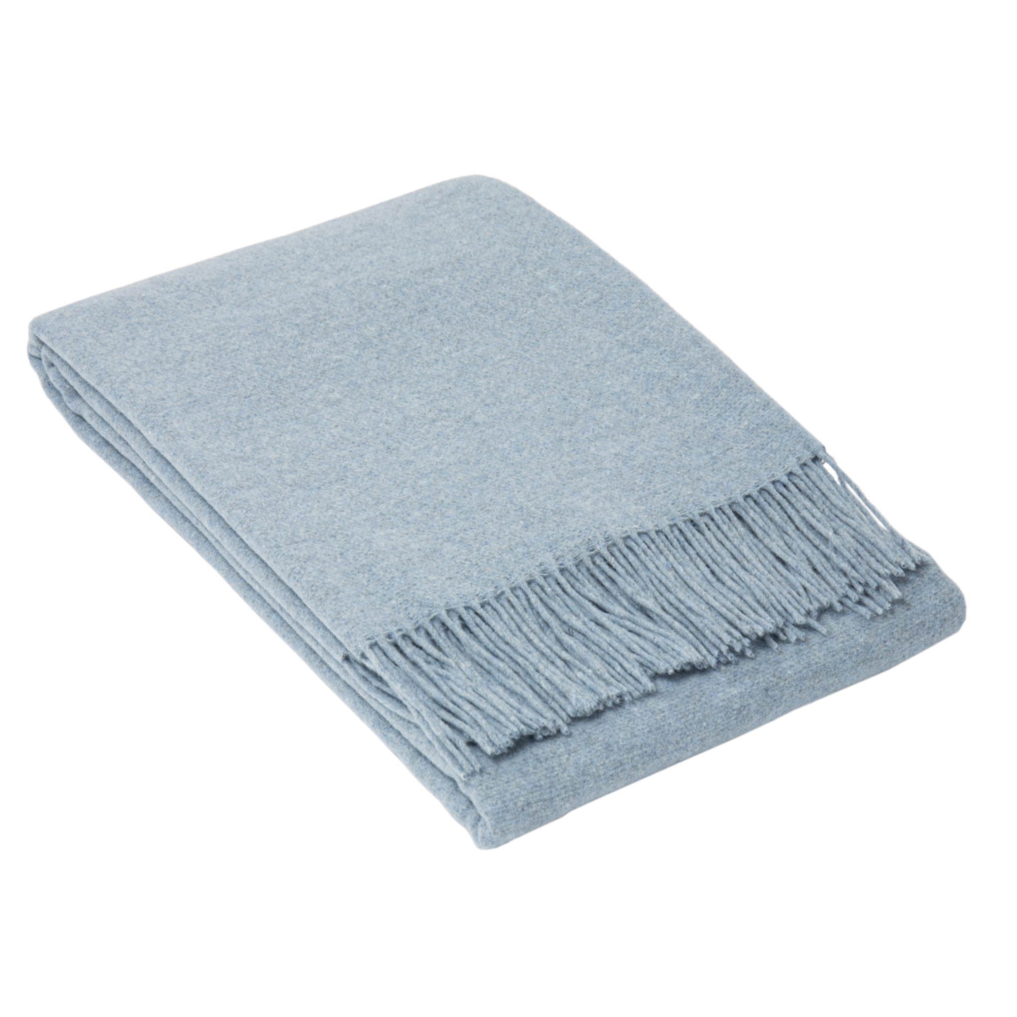 OXFORD MERINO WOOL THROW - SKY BLUE