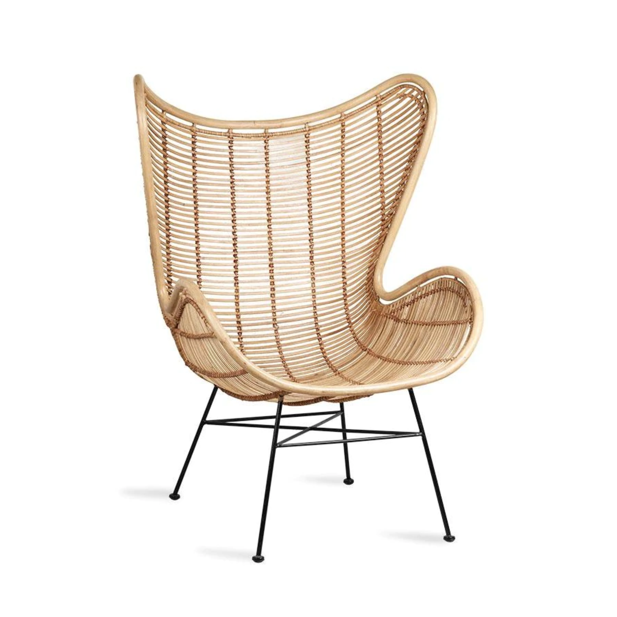 RATTAN HAND BRAIDED EGG CHAIR - NATURAL