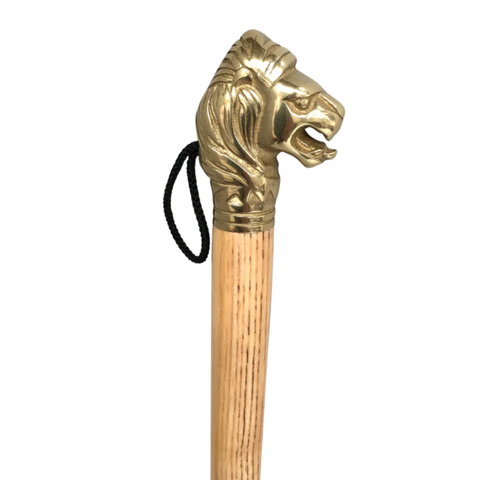 SHOE HORN / LION  - BRASS & WOOD