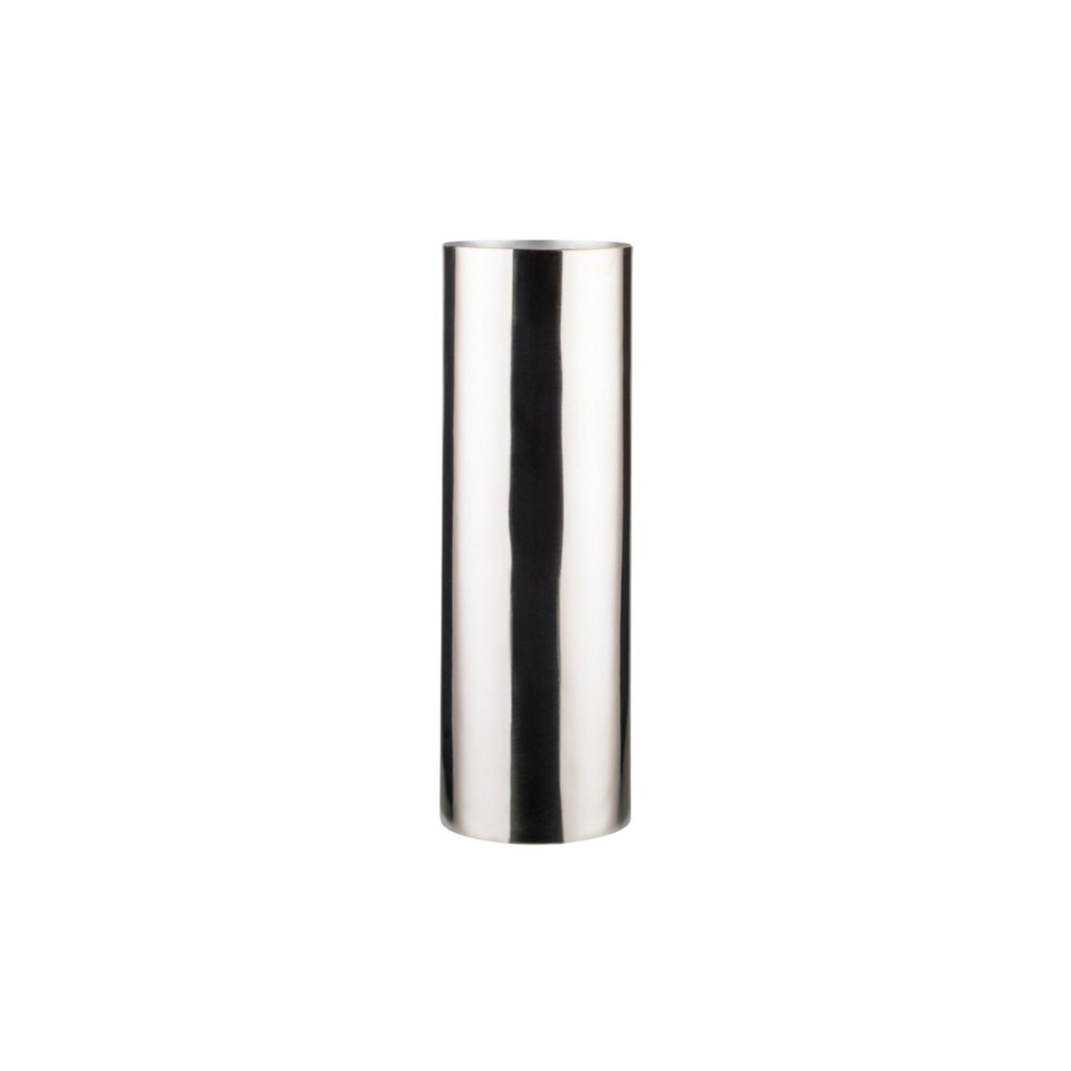 HANDMADE POLISHED CYLINDER VASE - NICKEL PLATED SOLID BRASS