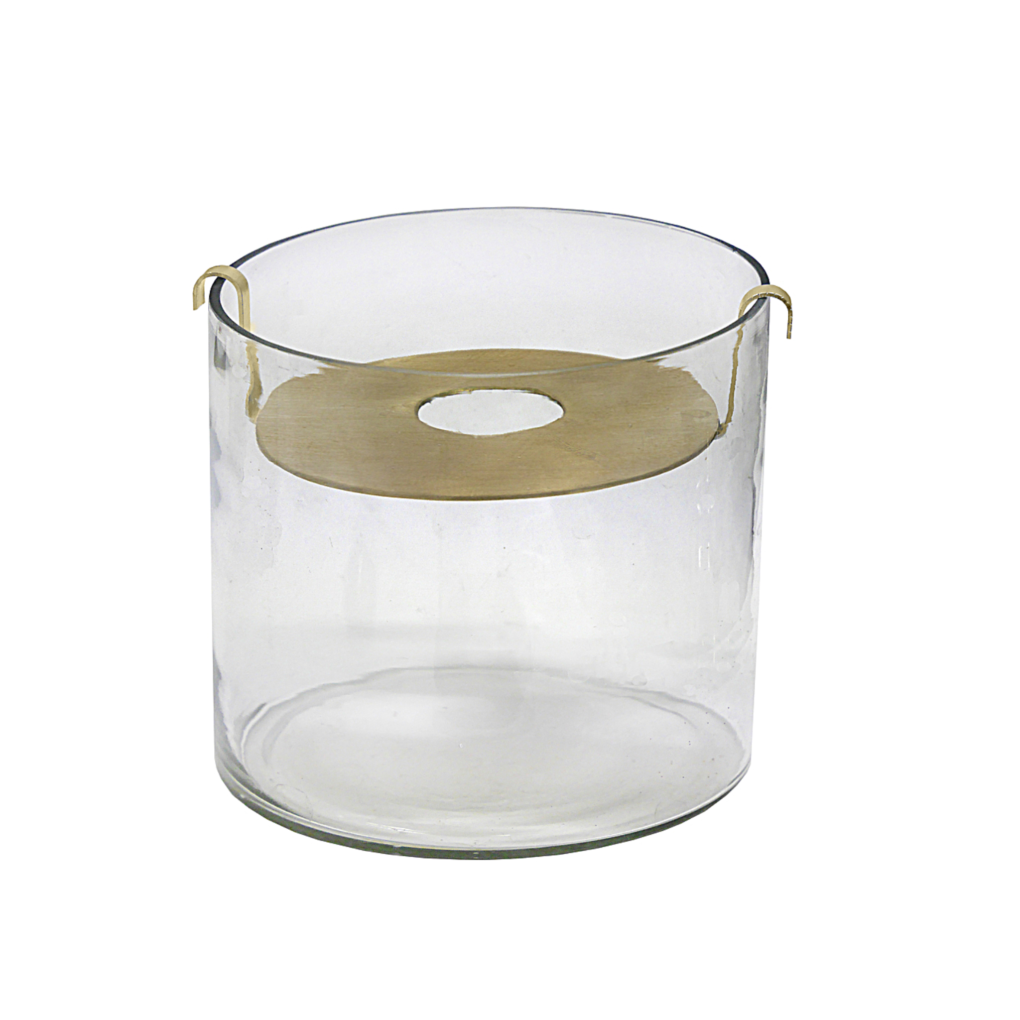 SMALL HYDRAPONIC VASE - BRASS & HAND BLOWN GLASS
