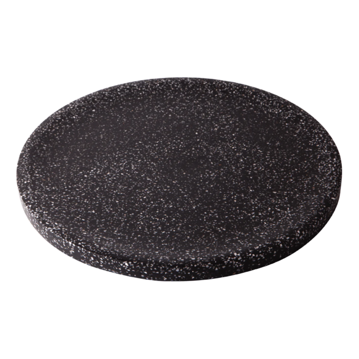 ALI  LARGE TERRAZZO DIMPLE TRAY - BLACK