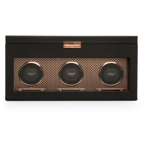 WOLF AXIS TRIPLE WATCH WINDER WITH STORAGE - COPPER*