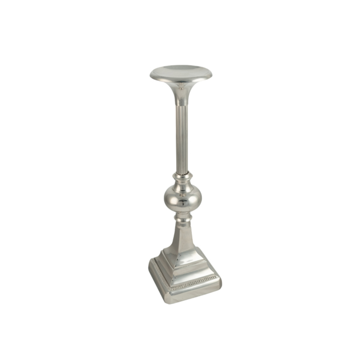 MONSIEUR CAST METAL PILLAR HOLDER SILVER - SMALL