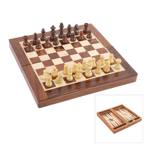 GAMBIT TIMBER CHESS AND BACKGAMMON SET