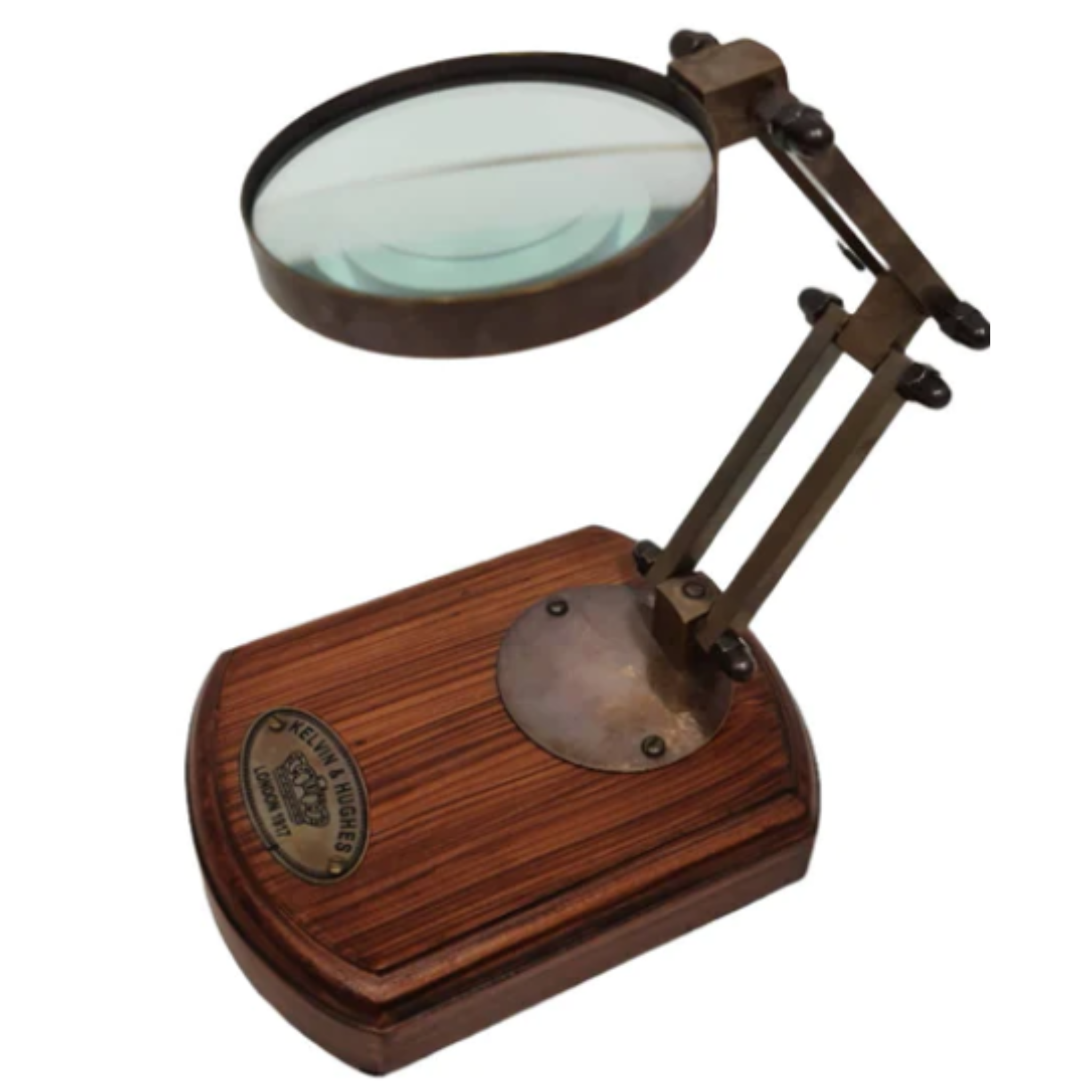 MAGNIFYING GLASS ON WOODEN BASE