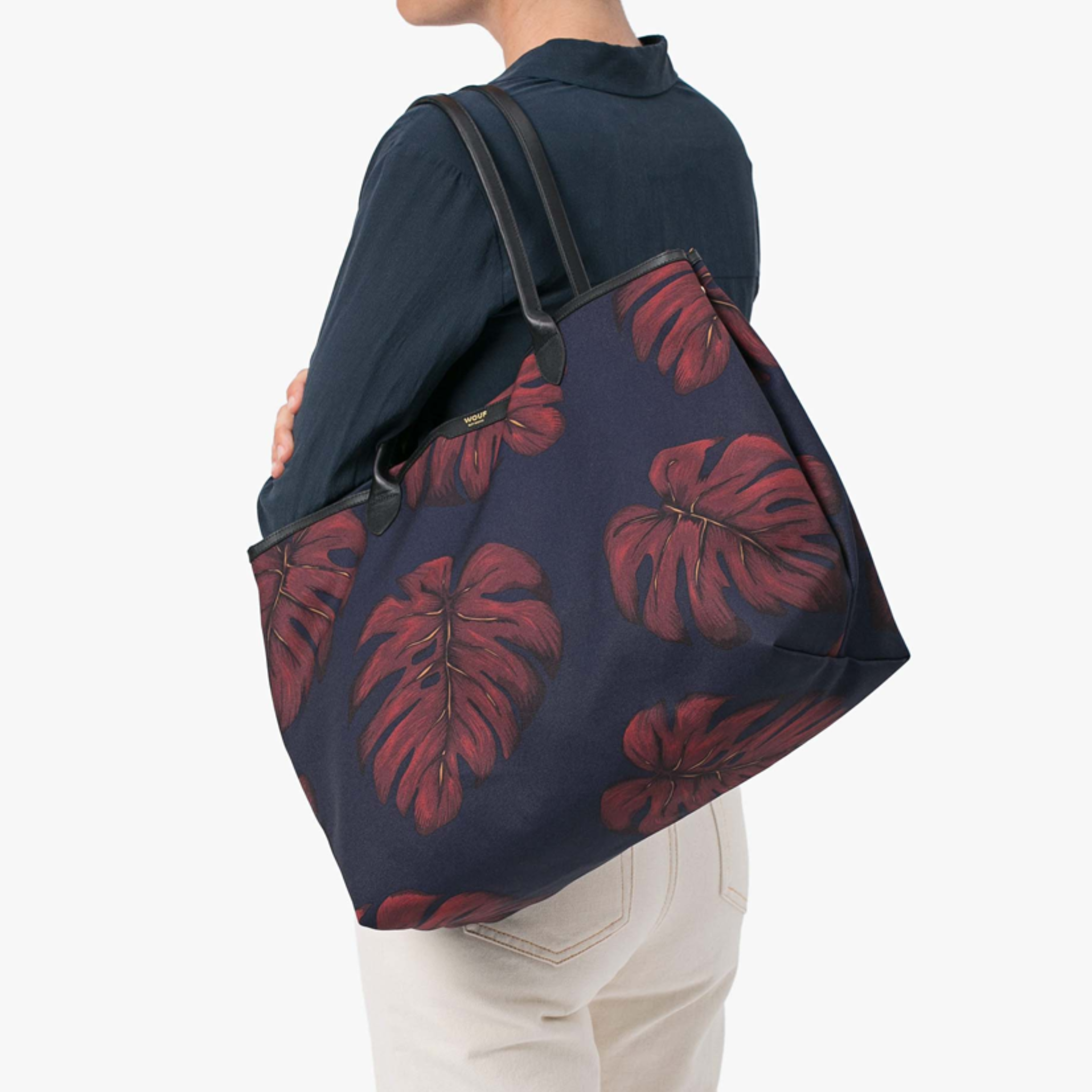 BLUE LEAVES TOTE BAG - WOUF