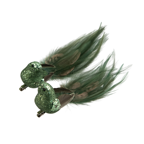 FEATHER CLIP BIRD SAGE GREEN