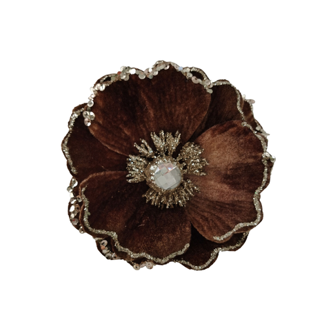 CLIP ON FABRIC MAGNOLIA COPPER BROWN