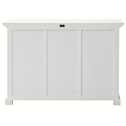 HALIFAX 3 DRAWER 6 RATTAN BASKET BUFFET - WHITE*